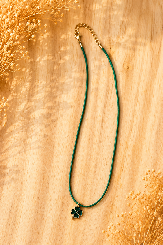 Lucky Clover Cord Necklace