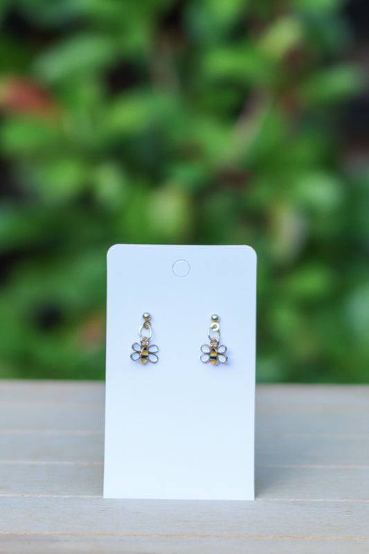 Tiny Bee Drop Earrings