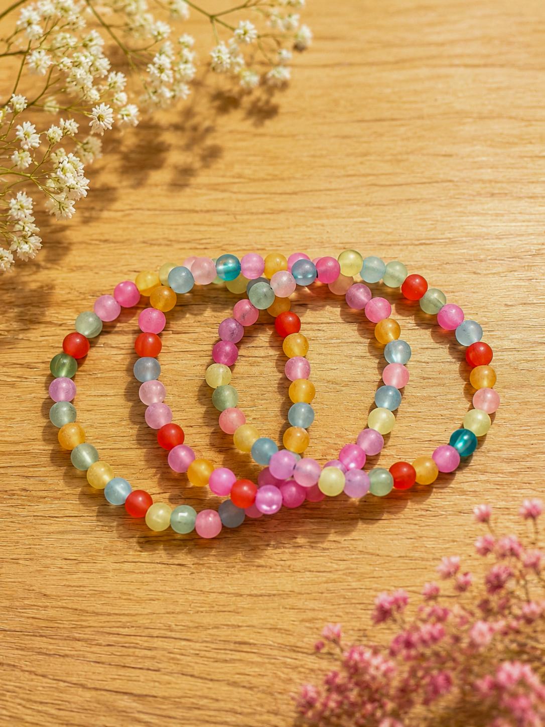Rainbow Jelly Bead Bracelet